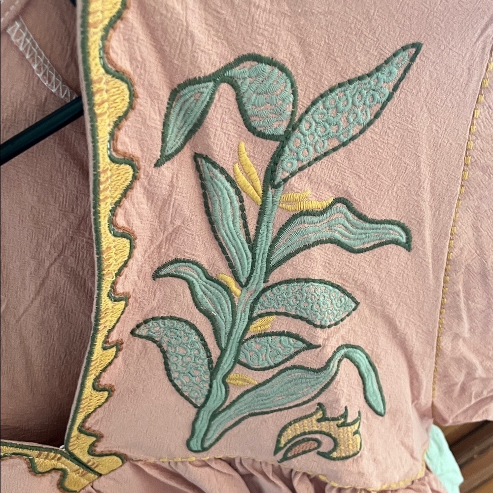 Sunday Up Pink and Green Embroidered Dress NWOT - Picture 4 of 9